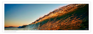 Affiche - Poster photo panoramique sunset wave