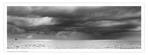 Poster panoramique orage boutre N&B