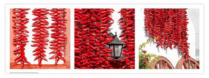 Affiche - Poster photo panoramique triptyque des piments d'Espelette